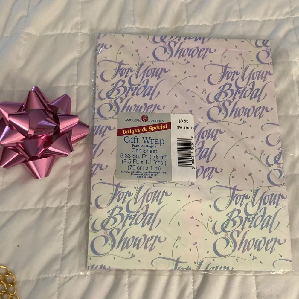 Trio of Vintage Bridal Shower Gift Wrap/Bags